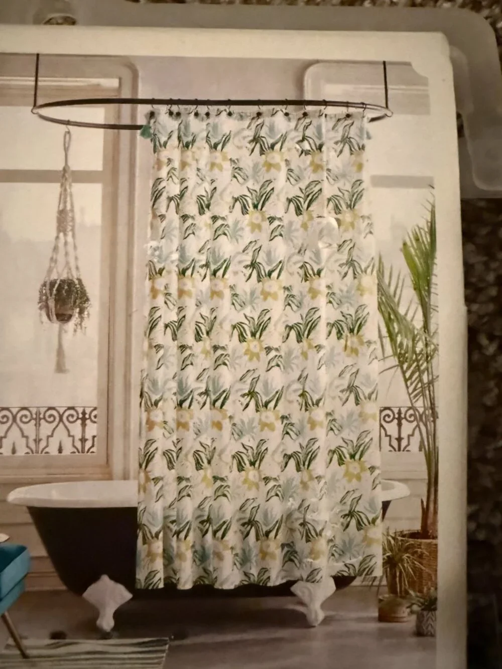 Opalhouse Floral Tassel Cotton Shower Curtain 72